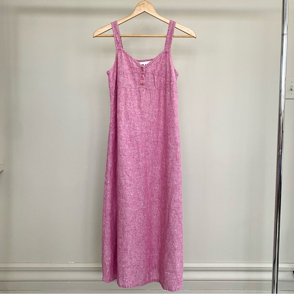 Flax 100% linen sleeveless midi dress. 🩷 - Picture 3 of 5